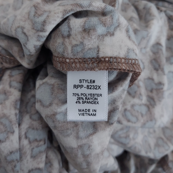 Zenana Leopard Wide Leg Jumpsuit Plus in Brown - Picture 6 of 7